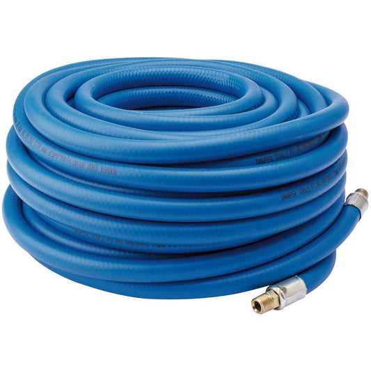Draper Air Line Hose 20m 3/8" 10mm Bore 1/4" BSP Male Ends Blue 38338