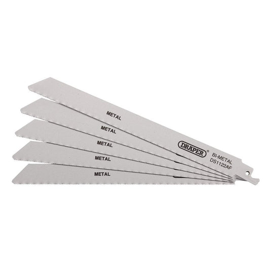 Draper Bi-metal Reciprocating Saw Blades Metal Cutting 225mm 24tpi 5Pk 38593