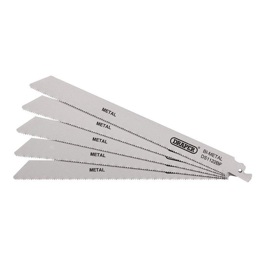 Draper Bi-metal Reciprocating Saw Blades Metal Cutting 225mm 14tpi 5Pk 38594