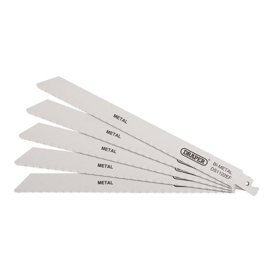 Draper Bi-metal Reciprocating Saw Blades Metal Cutting 225mm 18tpi 5Pk 38631