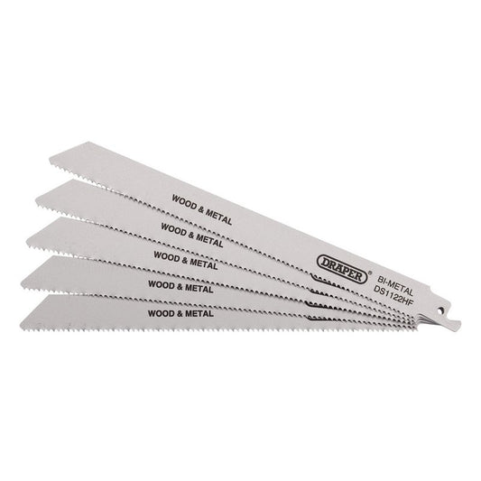 Draper Bi-metal Reciprocating Saw Blades Multi-Purpose 225mm 10tpi 5 Pk 38754
