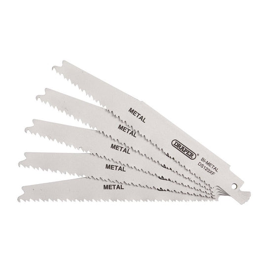 Draper Bi-metal Reciprocating Saw Blades Metal Cutting 150mm 8-14tpi 5Pk 38755