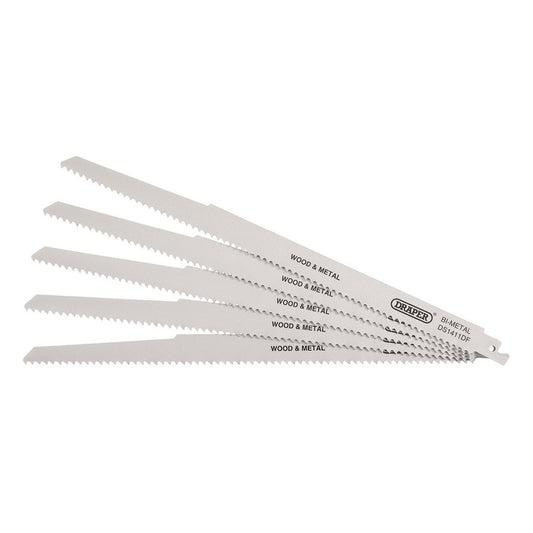 Draper Reciprocating Saw Blades for Multi-Purpose Cutting 300mm 6tpi 5Pk 38756