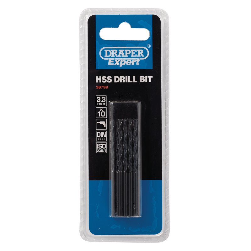 Draper HSS Drill Bit 3.3mm Pack of 10 Expert Quality 38799