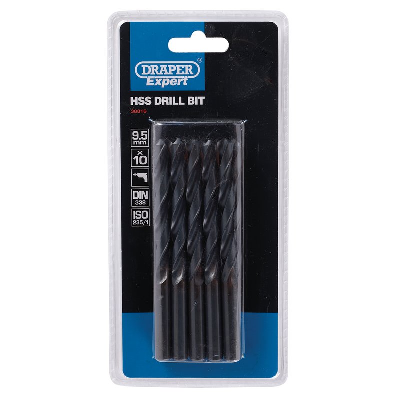 Draper HSS Drill Bit 9.5mm Pack of 10 Expert Quality 38816