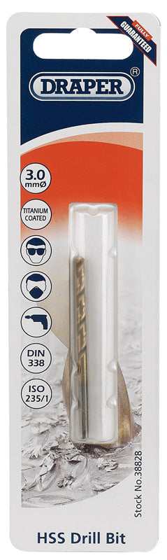 Draper HSS Titanium Drill Bit 3.0mm 38828