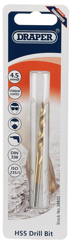 Draper HSS Titanium Drill Bit 4.5mm 38832