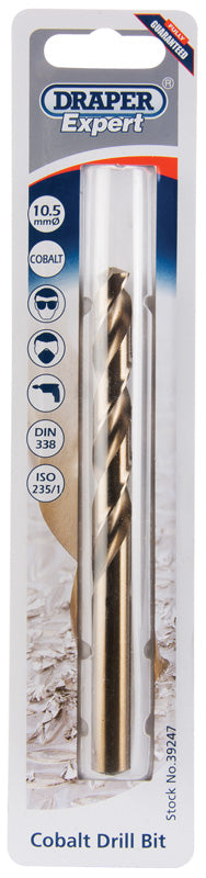 Draper HSS Cobalt Drill Bit 10.5mm Expert Quality Metric High Speed 39247