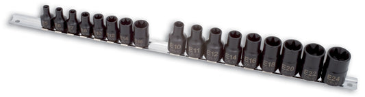 Laser Tools Impact Inverted Torx Star Socket Set 3/8"D 1/2"D 17pc E5 To E24 3930