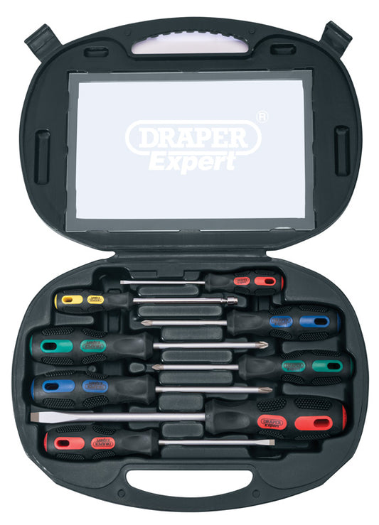 Draper Expert Screwdriver Set in Case 8 Piece Colour Coded Handles 40002