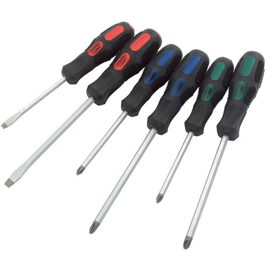 Draper Expert Pound Thru Screwdriver Set 6 Pc Soft Grip Hadle Steel Blade 40005