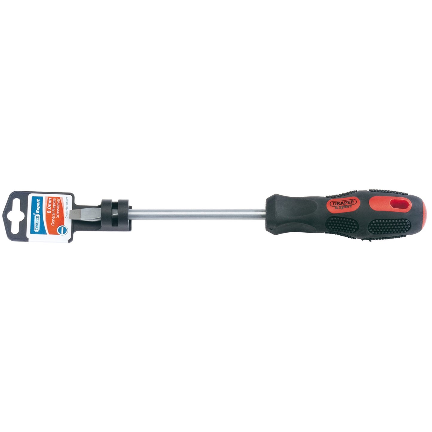 Draper Plain Slot Flared Tip Screwdriver 8 x 150mm Soft Grip Handle 40009
