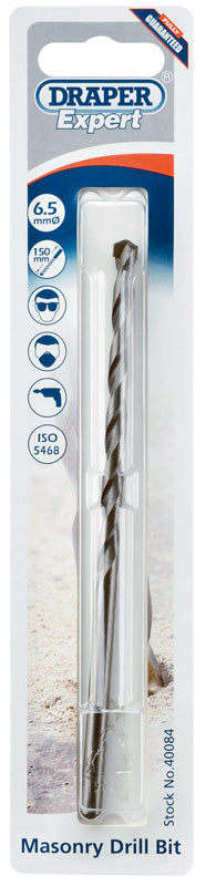 Draper Masonry Drill Bit 6.5 x 150mm Tungsten Carbide Tipped Milled Flute 40084