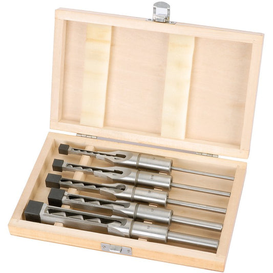 Draper Hollow Square Mortice Chisel and Bit Set 5 Piece Finely Ground 40406
