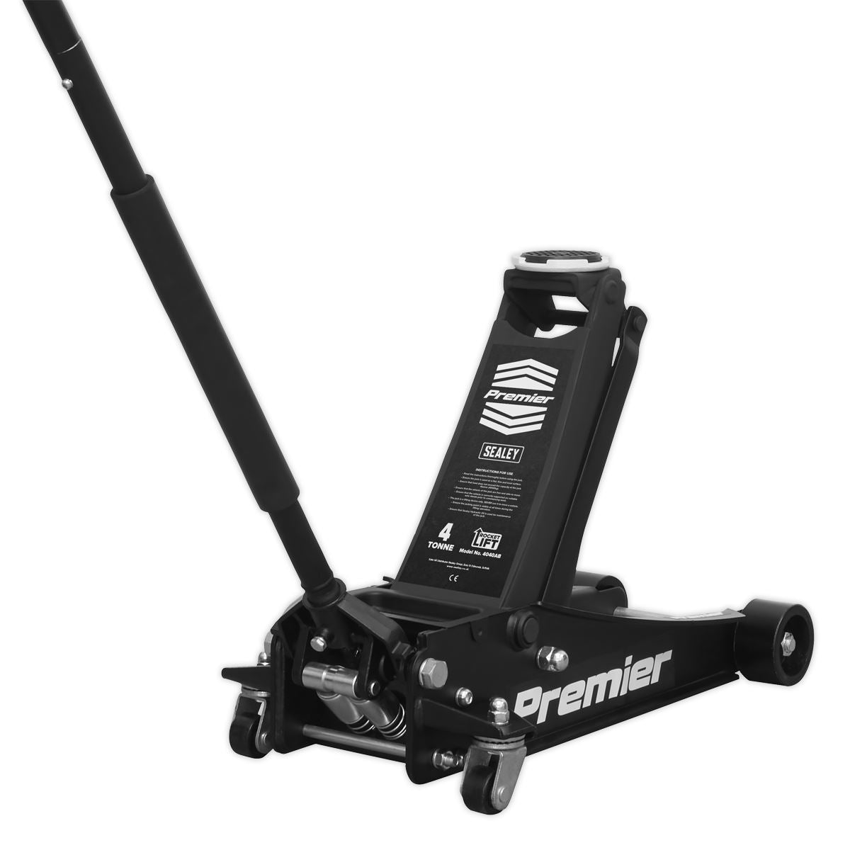 Sealey Trolley Jack 4 Tonne Low Profile Rocket Lift Black 4040AB