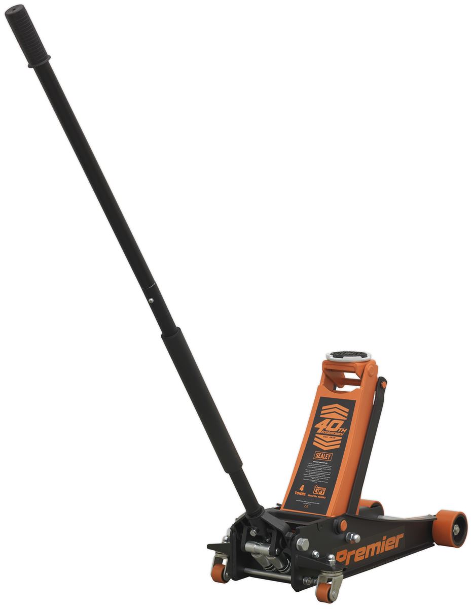 Sealey Trolley Jack 4 Tonne Low Profile Rocket Lift Orange 4040AO