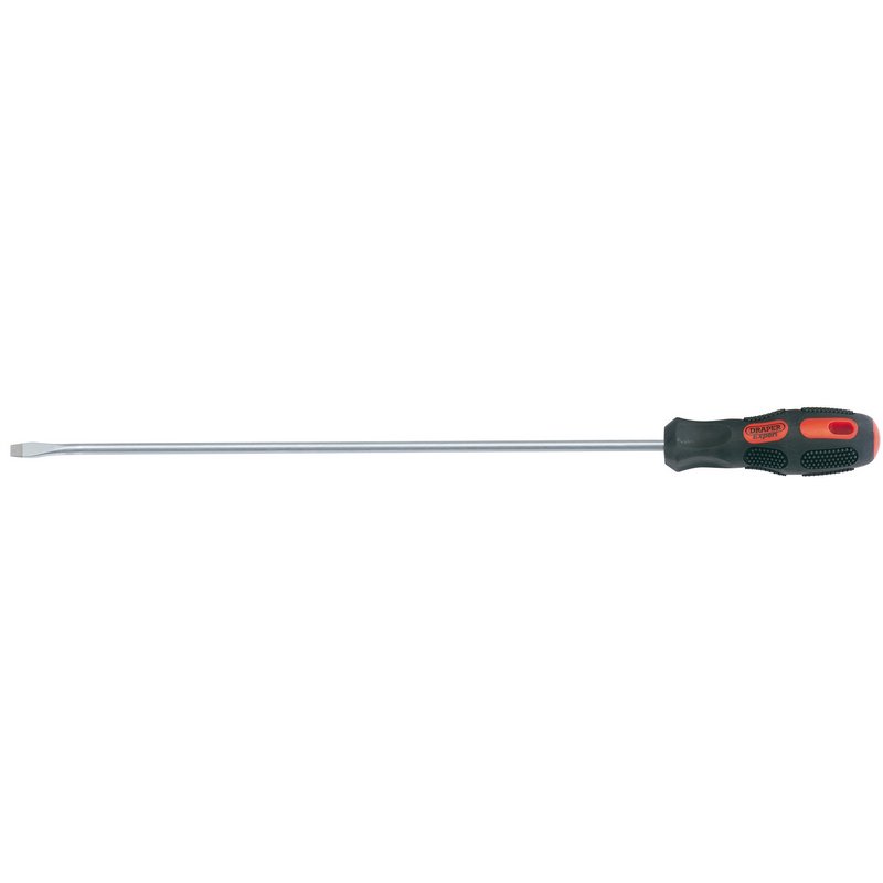 Draper Plain Slot Flared Tip Long Reach Screwdriver 6 x 450mm Soft Grip 40802
