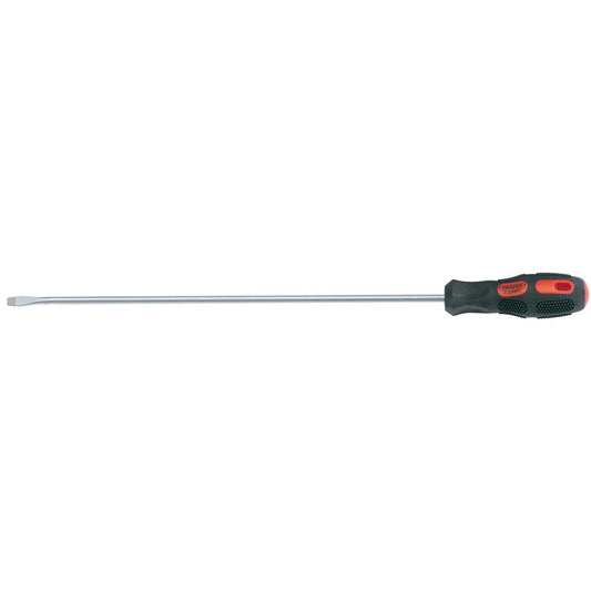 Draper Plain Slot Flared Tip Long Reach Screwdriver 6 x 450mm Soft Grip 40802