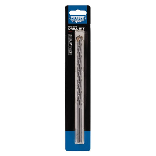 Draper Masonry Drill Bit 12 x 200mm Tungsten Carbide Tipped Milled Flute 40810