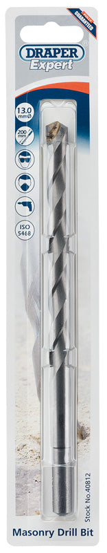 Draper Masonry Drill Bit 13 x 200mm Tungsten Carbide Tipped Milled Flute 40812