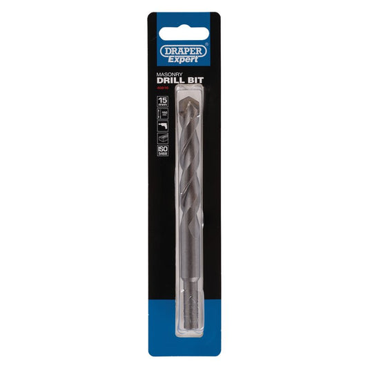 Draper Masonry Drill Bit 15 x 150mm Tungsten Carbide Tipped Milled Flute 40816