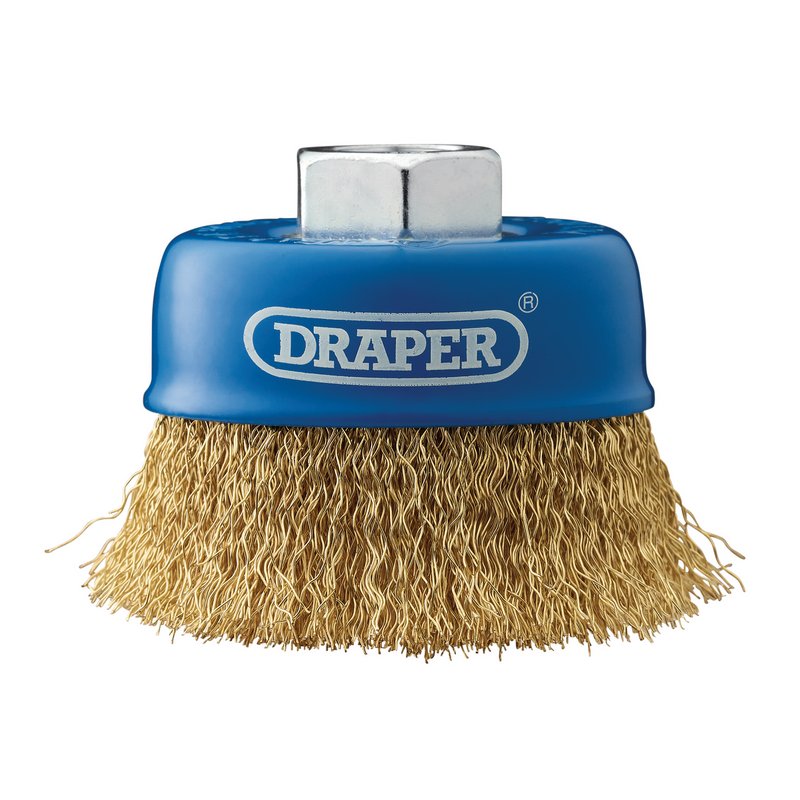 Draper M14 Brassed Steel Crimped Wire Cup Brush 75mm 41444