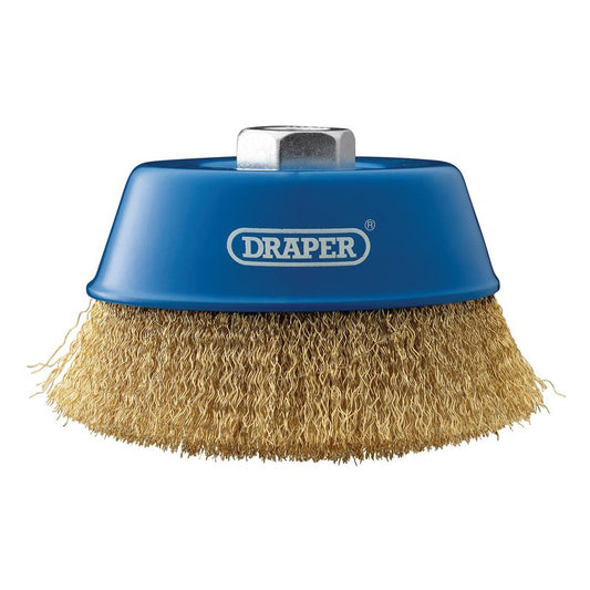 Draper Brassed M14 Steel Crimped Wire Cup Brush 125mm 41446