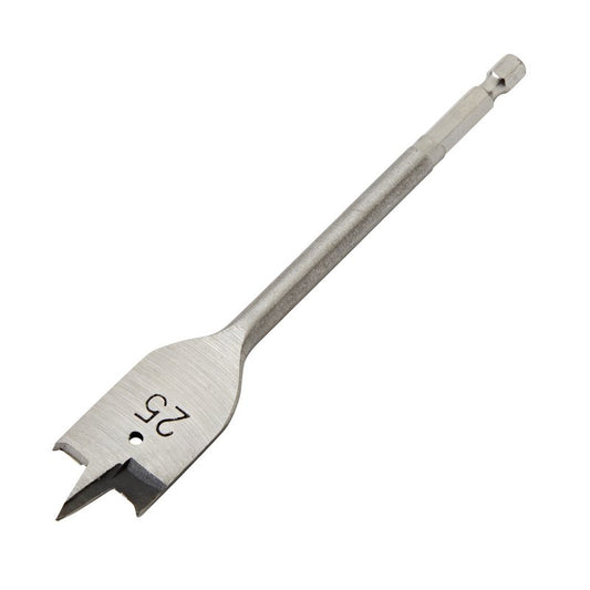 Draper Flat Wood Drill Bit 25mm Hex Shank Double Ground Tri Point 41784