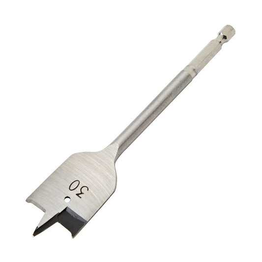 Draper Flat Wood Drill Bit 30mm Hex Shank Double Ground Tri Point 41786