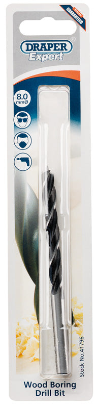 Draper Wood Drill Bit 8mm For Use With Hand And Power Drills 41796