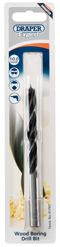 Draper Wood Drill Bit 10mm For Use With Hand And Power Drills 41797