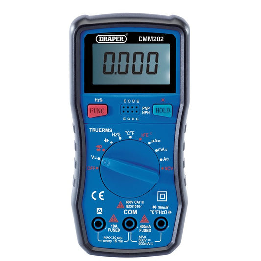 Draper Auto Ranging Digital Multimeter 1 x Test Leads 1 x Temp Probe 41820