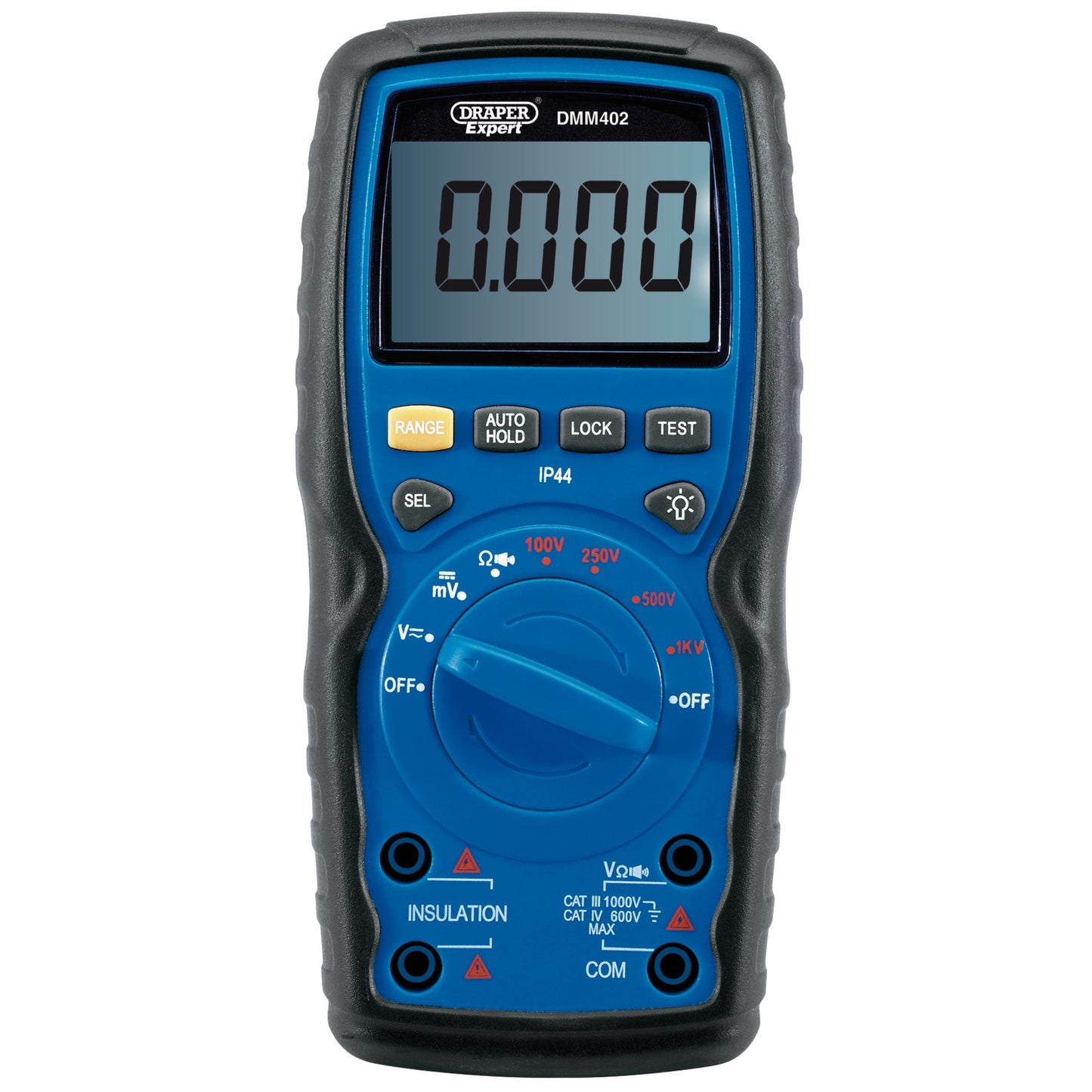 Draper Insulation Resistance Meter Auto Ranging Backlit LCD Screen Buzzer 41834