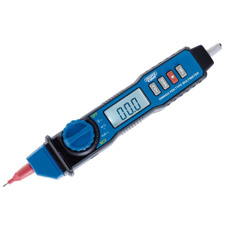 Draper Manual Auto Ranging Pen Type Digital Multimeter Backlit LCD Screen 41835