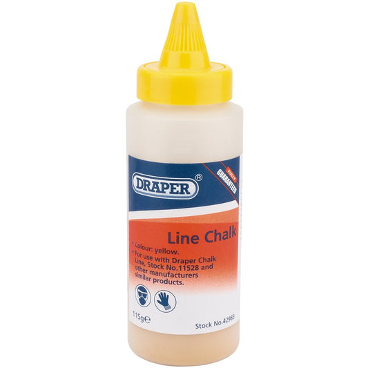 Draper Plastic Bottle of Yellow Chalk for Chalk Line 115g With Funnel 42983