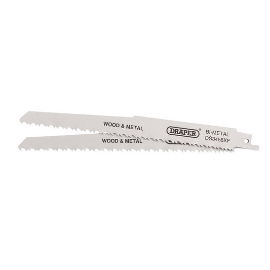 Draper Bi-metal Reciprocating Saw Blades Multi-Purpose 200mm 6-12tpi 2Pk 43065