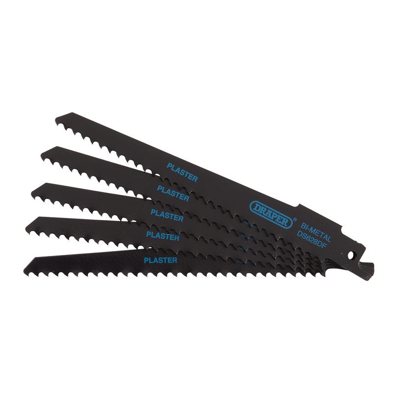 Draper Bi-metal Reciprocating Saw Blades Plaster Cutting 150mm 6tpi 5Pk 43426