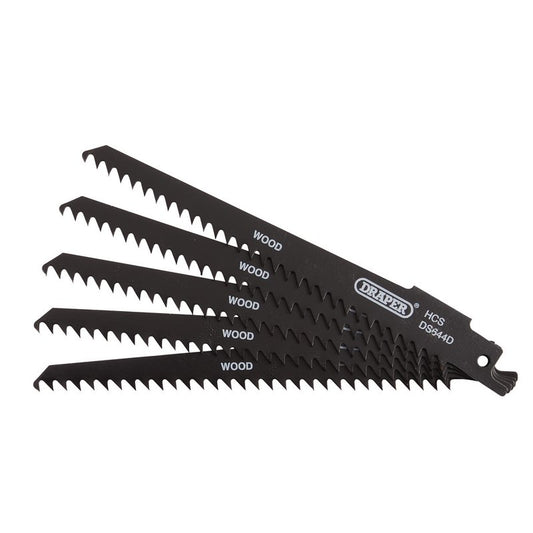Draper Reciprocating Saw Blades Wood and Plastic Cutting 150mm 6tpi 5Pk 43430
