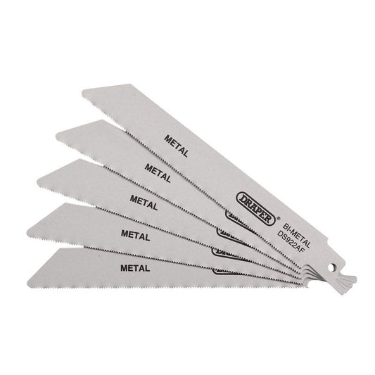 Draper Bi-metal Reciprocating Saw Blades Metal Cutting 150mm 24tpi 5Pk 43444