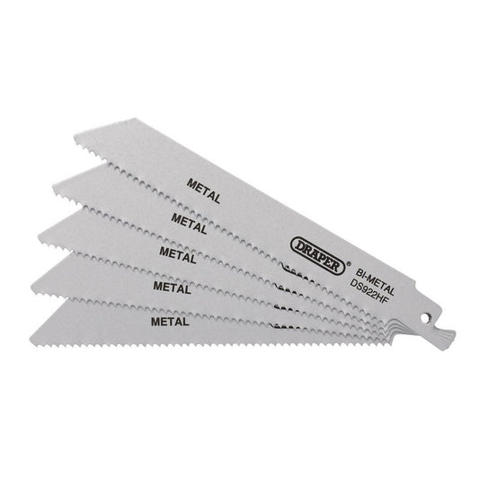 Draper Bi-metal Reciprocating Saw Blades for Metal 150mm 10tpi Pack of 5 43460