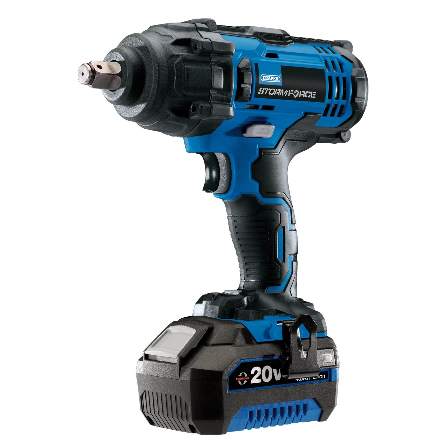 Draper Storm Force 20V Impact Wrench, 1/2"D 400Nm 1 x 4.0Ah Battery 43785