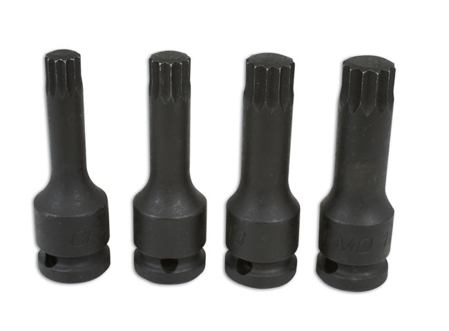Laser Tools Spline Bit Set 1/2"D 4pc 4392