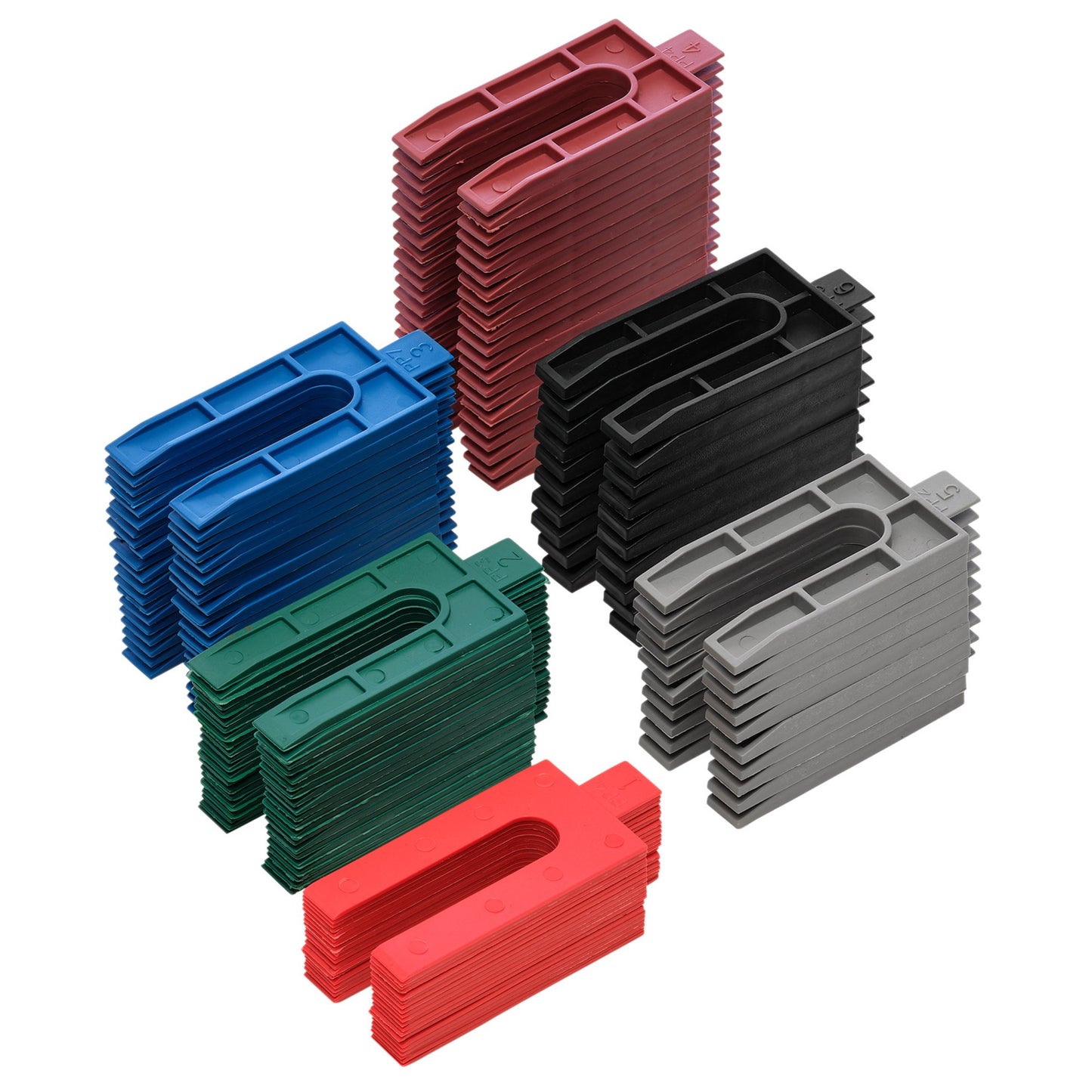 Draper Assorted Plastic Frame Packers Pack of 100 Colour Coded  1.5 to 6mm 44006
