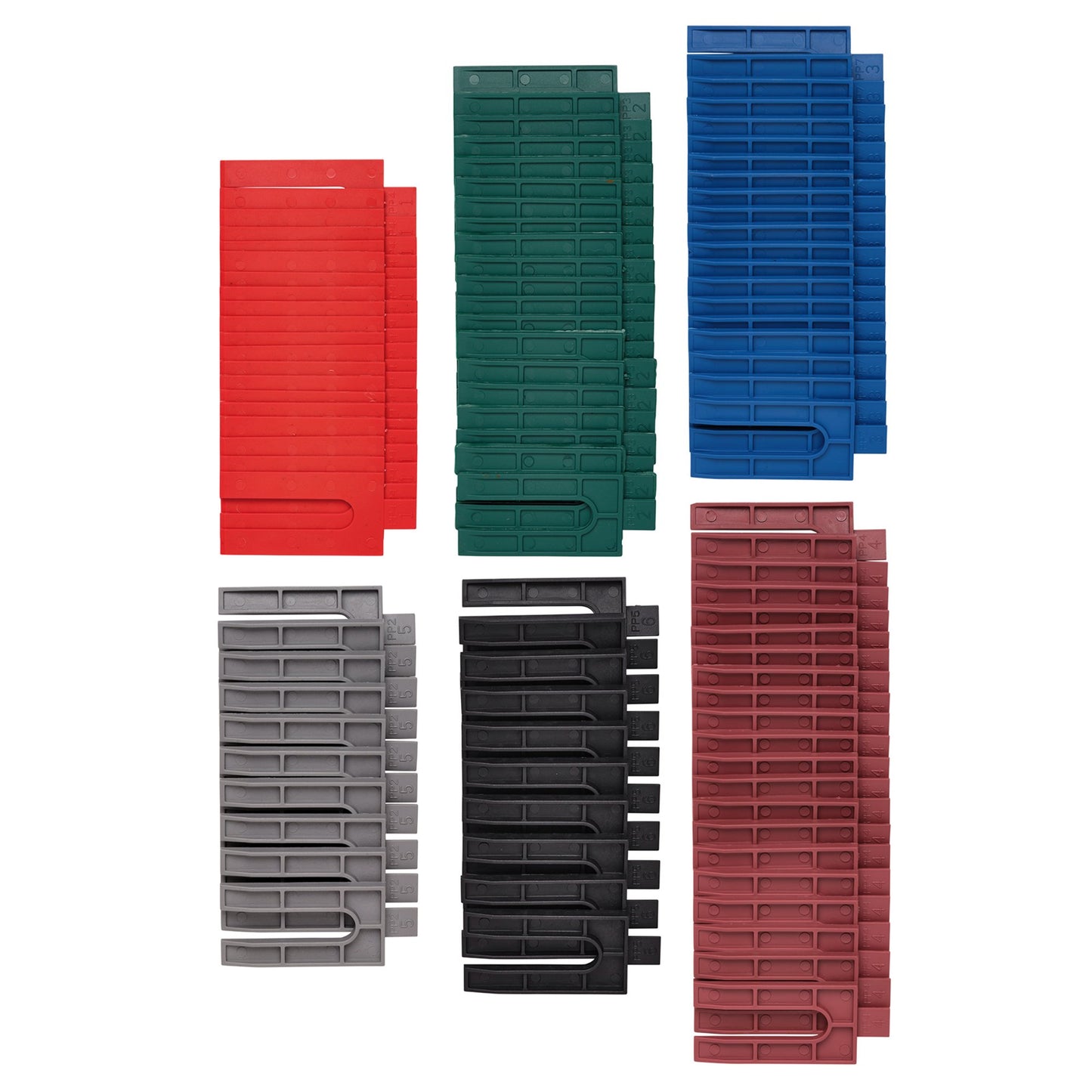 Draper Assorted Plastic Frame Packers Pack of 100 Colour Coded  1.5 to 6mm 44006