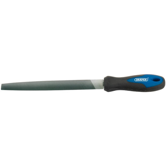 Draper Engineer's Half Round Second Cut File with Soft Grip Handle 200mm 44954