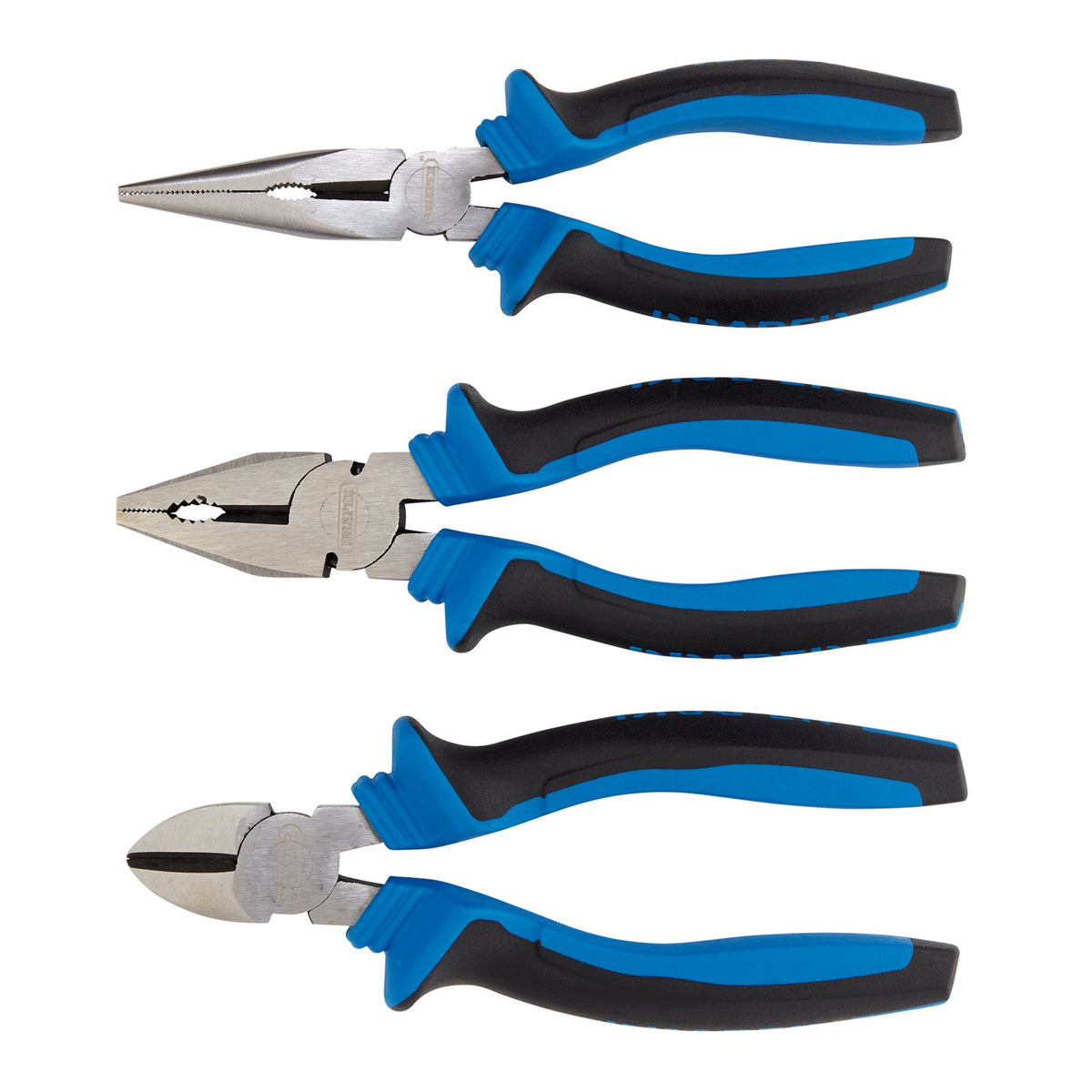 ****Draper Soft Grip Pliers Set 160mm,Blue 3 Piece 45864