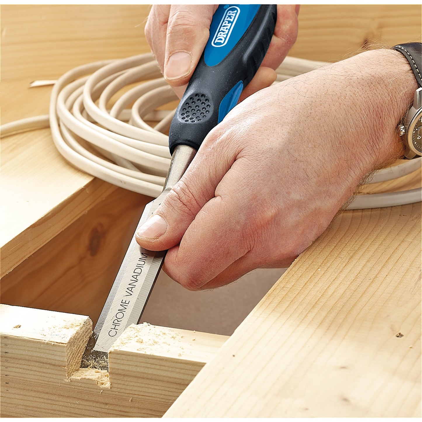 Draper Expert Soft Grip Bevel Edge Wood Chisel Set 150mm 3 Piece 45865