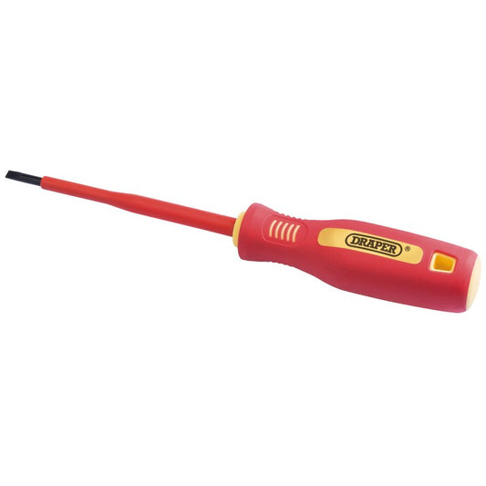 Draper Fully Insulated Plain Slot Screwdriver 4 x 100mm Tested To 10kV 46523
