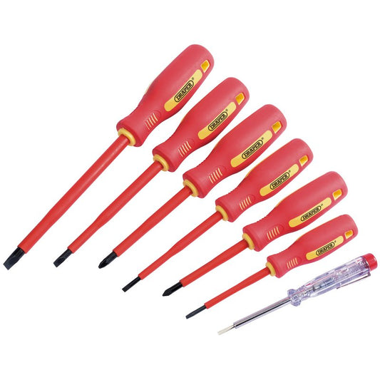 Draper Fully Insulated Screwdriver Set with Mains Tester 7 Piece 46540
