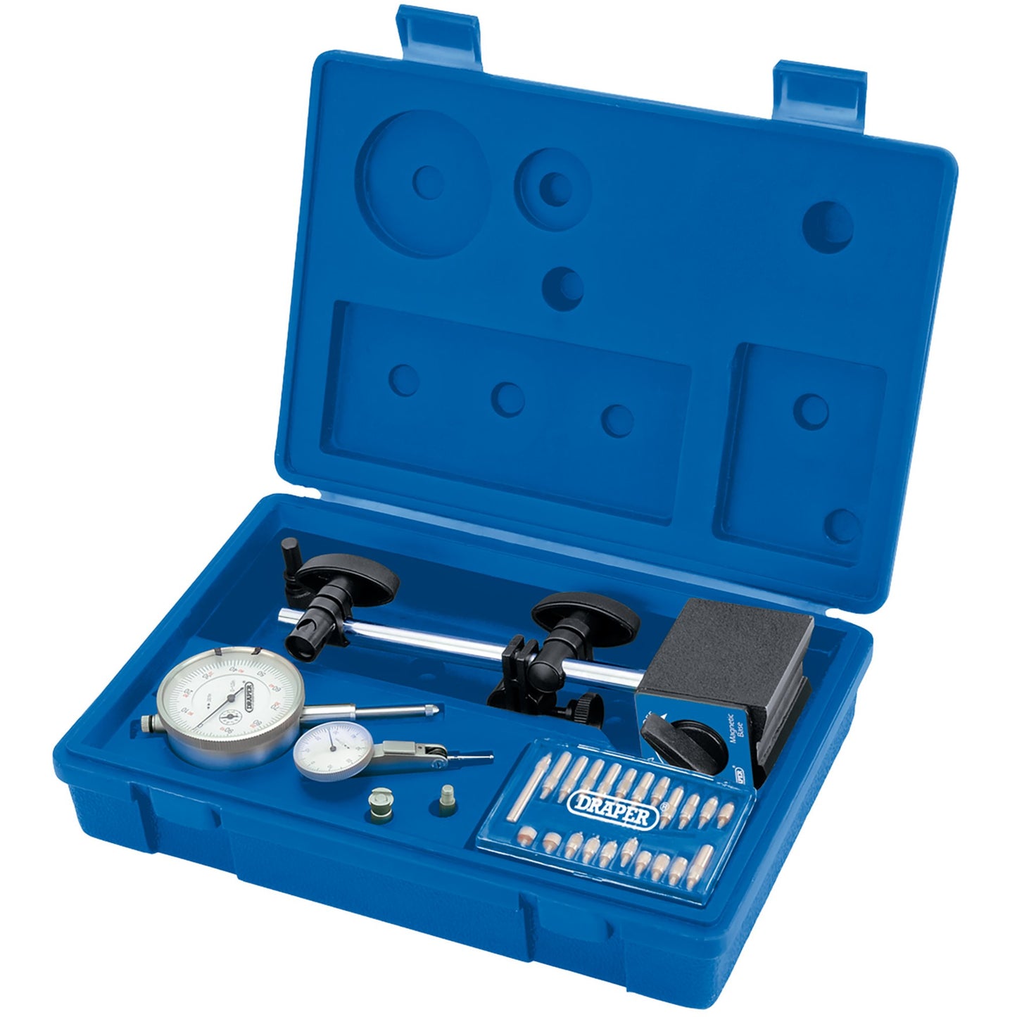Draper Metric Dial Test Indicator Kit Magnetic & 22 x Interchangeable Tips 46609